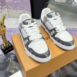 Sneakers | Classic Monogram + Modern Splicing, Gray - White Color Scheme Suits Trendy Outfits(44)67