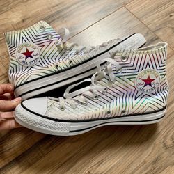 9.5 Rainbow Converse High Top White New Without Tags