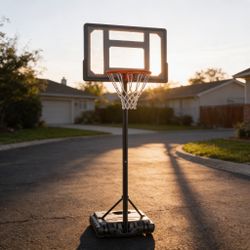 Kids Adjustable Portable Basketball Hoop – 5.5FT to 7.5FT | 32” Backboard | Black
