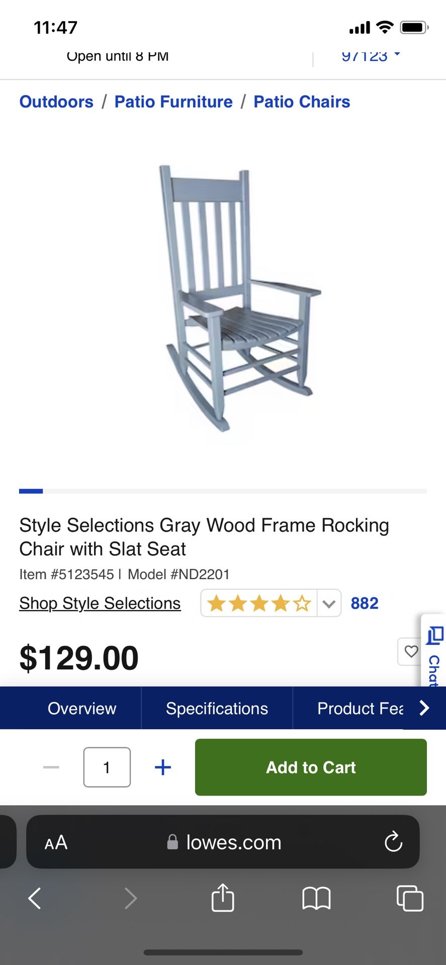 Wood Frame Rocking Chair