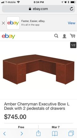 Bow desk with the two pedestals drawers that you see