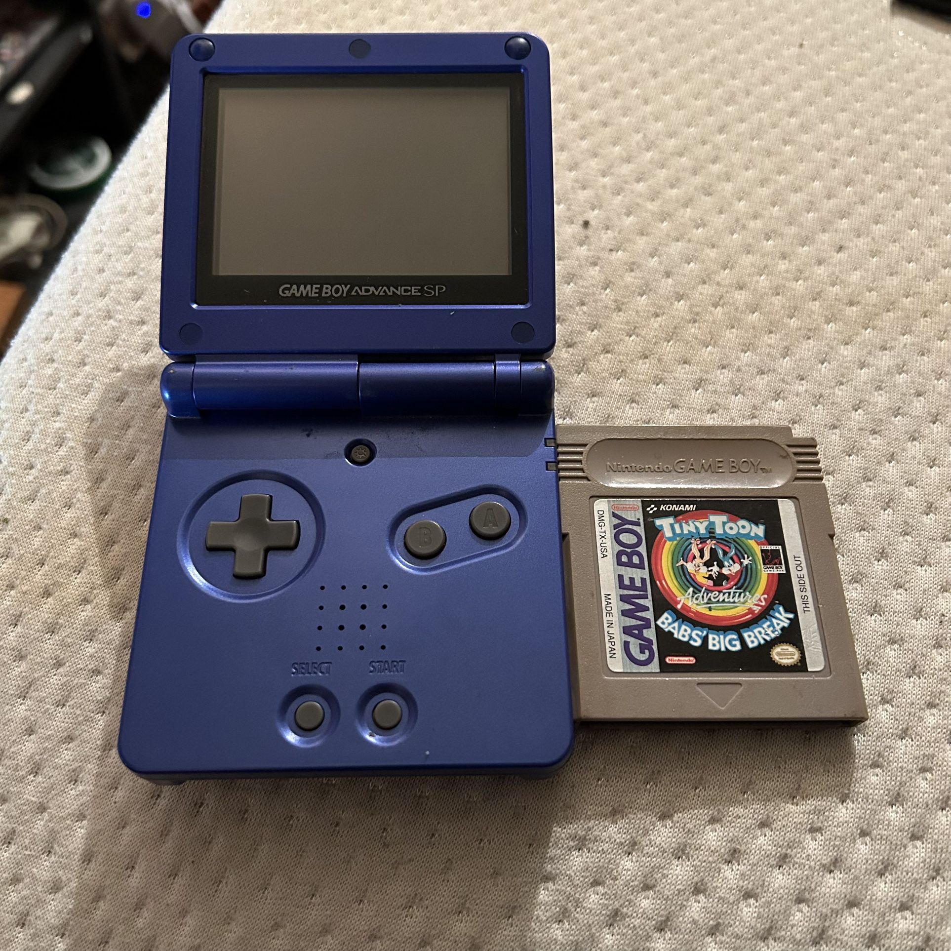 Kobalt Blue Game boy Advance SP AGS001 With Tiny Toon Adventures 