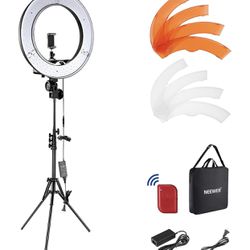 NEW! NEEWER Ring Light 18inch Kit: 55W 5600K Professional LED with Stand and Phone Holder, Soft Tube