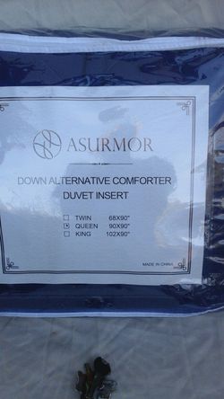 Asurmor Down Alternative Comforter Queen Size Navy Blue in color