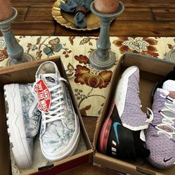Women/ Teen Girls Nike Lebron Sneakers And Vans Both New In Box 
