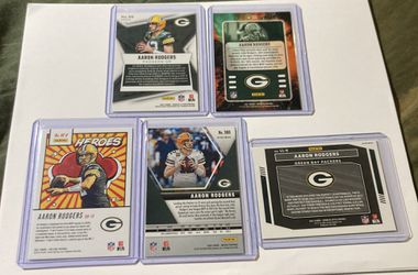 Lot Of 5 Aaron Rodgers Cards Green Bay Packers Football Thumbnail