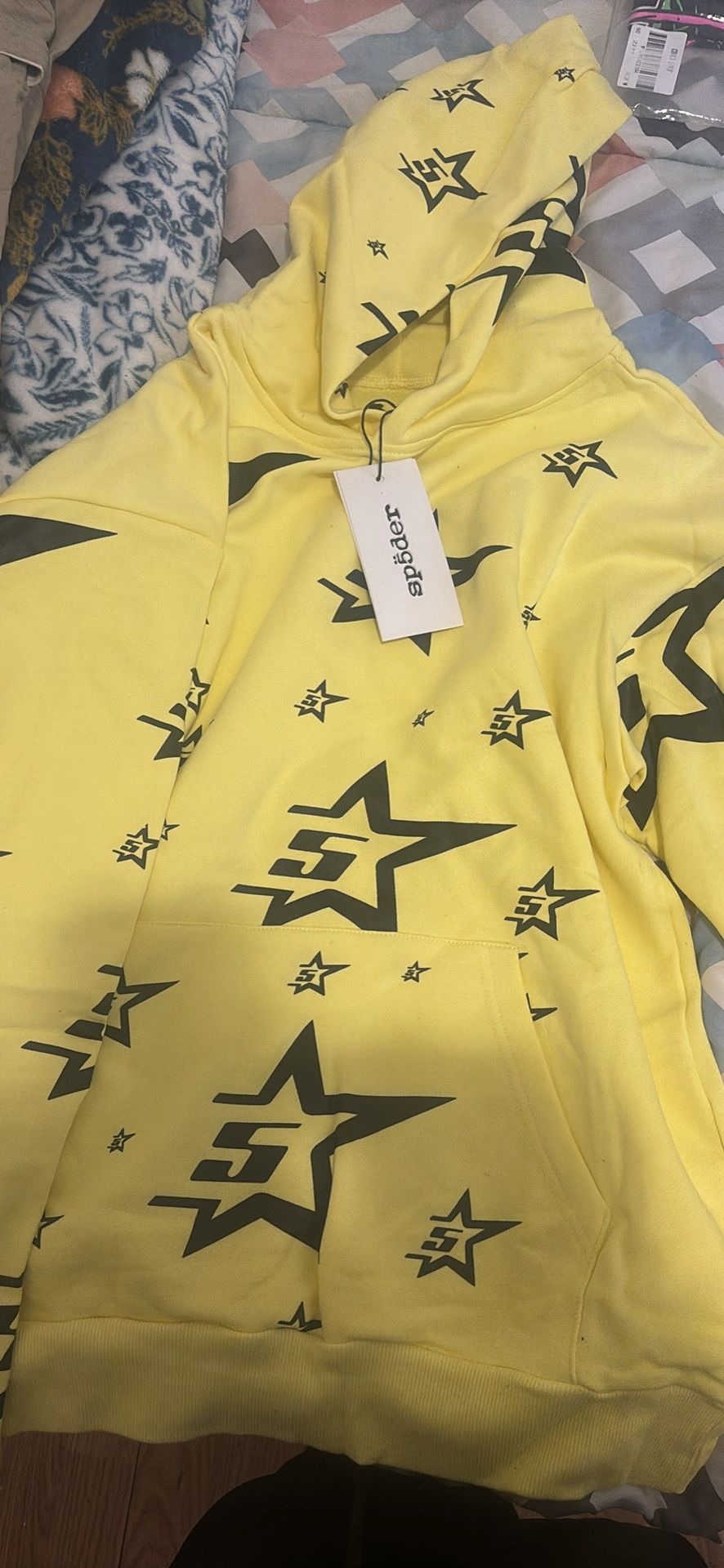 Sp5der Hoodie Yellow & Black