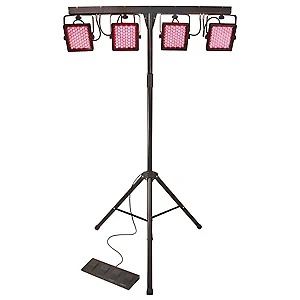 2) MBT Lighting 4 par lights with a 4 pedal board and stand