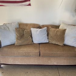 1 Brown Couch & 2 chairs SET