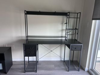 MOVING SALE! Black multi drawer Computer Desk