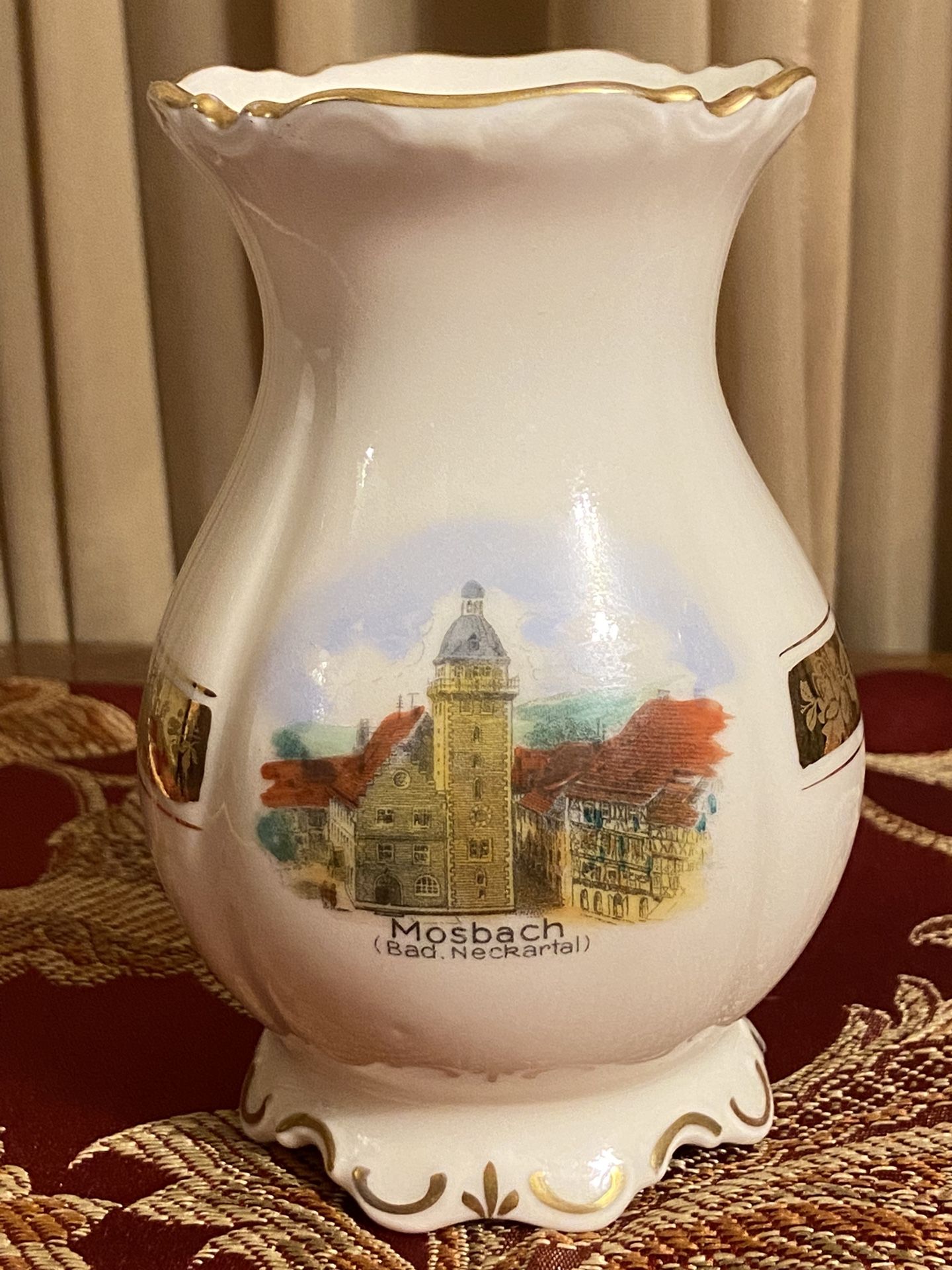 Vintage Bone China Germany Vase With 24kt Gold Trim