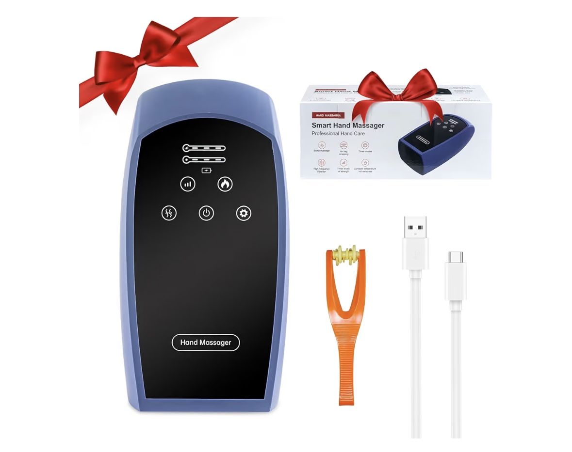 Hand Massager with Heat and Compression,Cordless Hand Massager for Hand Stiffness and Fatigue,Electric Hand Massage for Relaxation, Birthday Gifts for