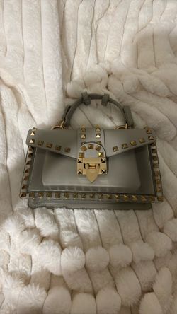Grey Mini Bag w/ Gold Spikes
