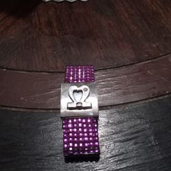Purple Rhinestone Clasp Bracelet