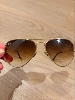 Gold Authentic Ray-Ban Aviator glasses
