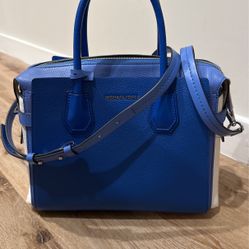 Michael Kors Blue/White Leather Crossbody Handbag
