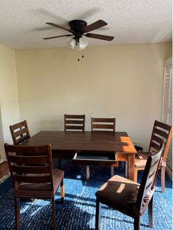 Wood Dining Table Set with 6 chairs