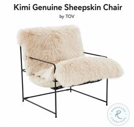 *New ACCENT CHAIR - TOV Kimi Genuine Sheepskin Accent Chair
