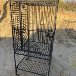 Large Wrought Iron  Parrot Cage 24 Inches Wide X 55 Inches Tall
