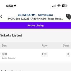LE SSARAFIM concert ticket 