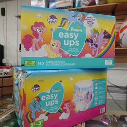 Size 2T – 3T Girls Pampers Easy Ups Training Underwear / Diapers 140Ct