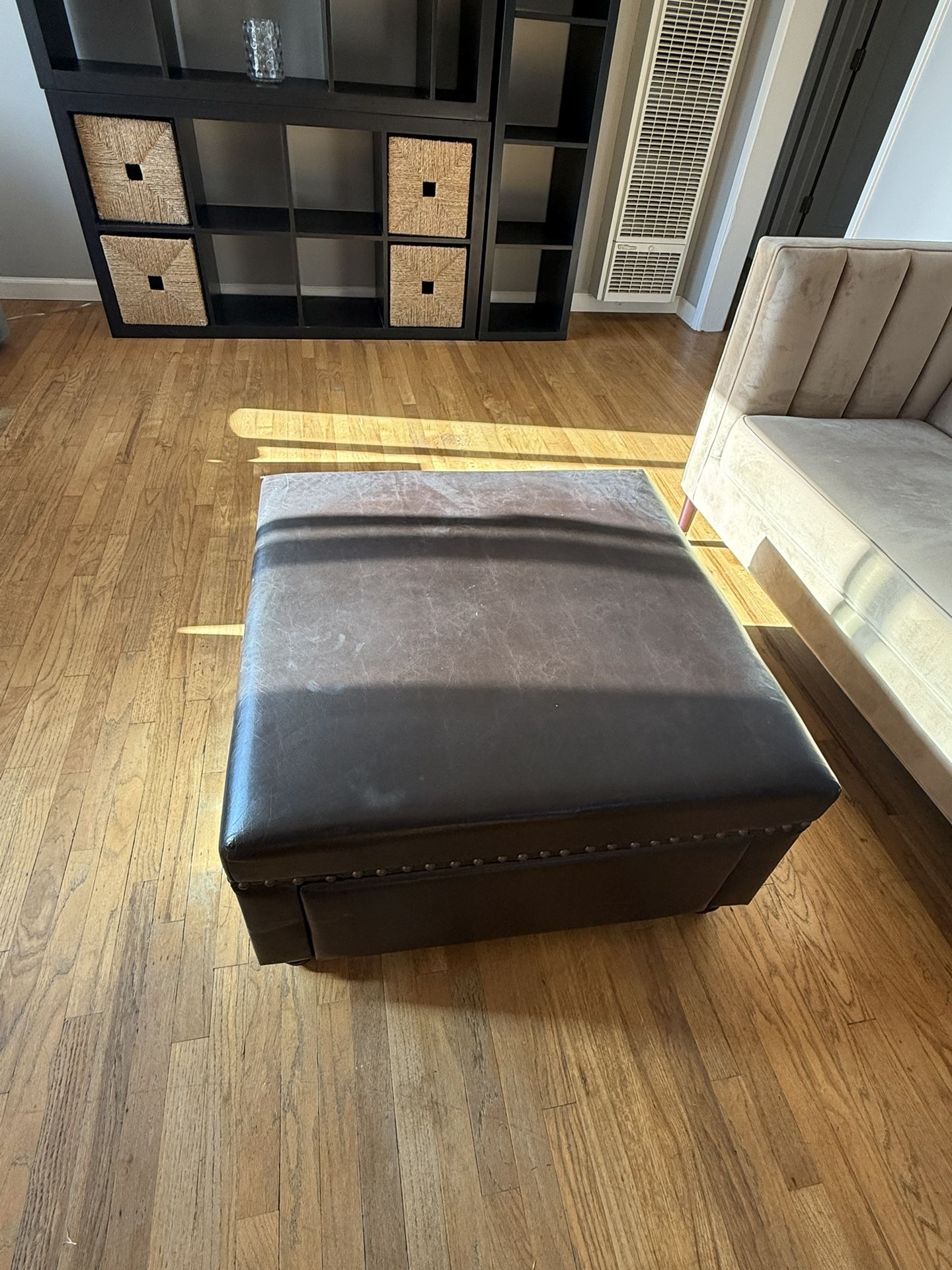 Leather Storage Ottoman