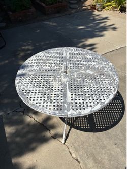 Round Wrought Iron Backyard Table