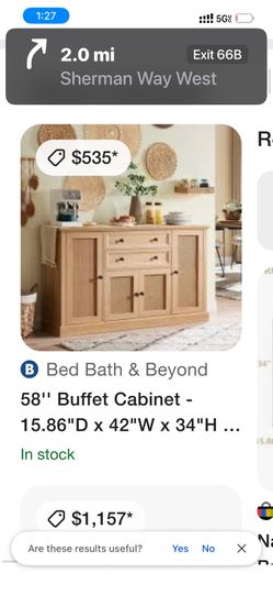 Buffet Natural Wood Color Brand New