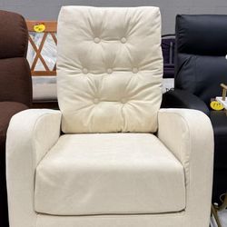 Rocking chair, upholstered rocking chair with solid wood base and side pockets, comfortable high back armchair single sofa chair for living room, bedr