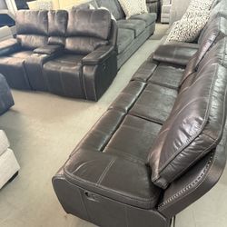 RECLINER SOFA & LOVESEAT COLOR BLACK 
