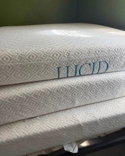 3 Lucid 6” Memory Foam Mattresses + Metal Bed Frame - Good Condition (Must Go!)