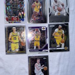 Lakers Rookie & Stars Lot (7) – Bronny James Holo, Davis, Reaves Prizm Optic