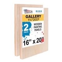  U.S. Art Supply 16" x 20" Birch Wood Paint Pouring Panel Boards 