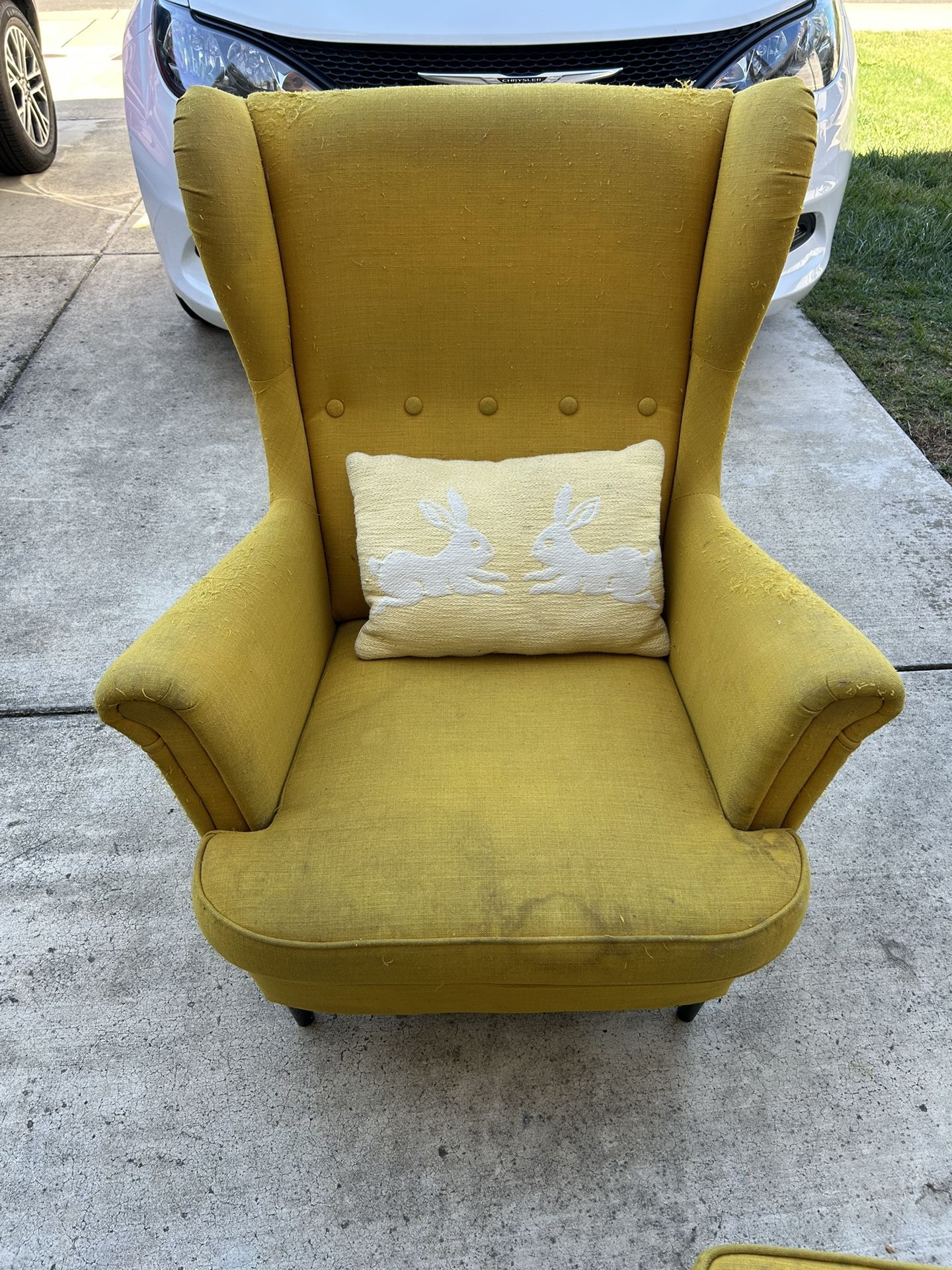 Yellow Chair W/ Ottoman