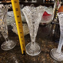 Antique Press Glass Flower Vase