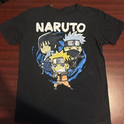 Naruto Shippuden Adult Black Tee Shirt Size S Anime Kakashi Sasuke