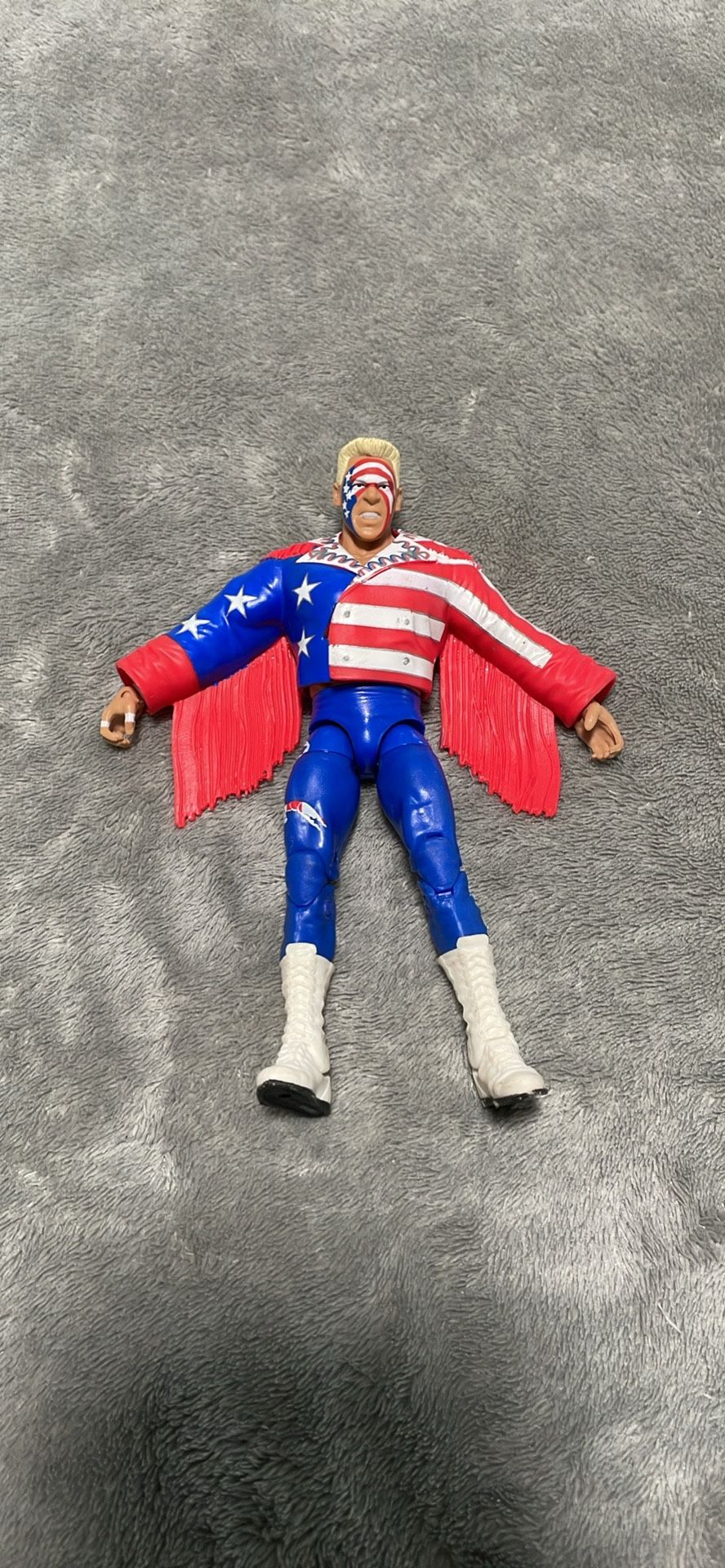 WWE Elite Legends Ultimate Warrior Action Figure USA Flag Jacket – Mattel 2011