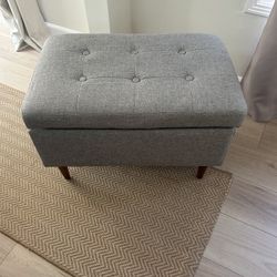 Mini Gray Storage Bench