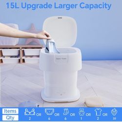 Portable Washing Machine, 15L Mini Washing Machine Washer with Auto-Water, Foldable & Powerful Washer for Apartment, RV, Laundry, Camping, Travel, Hot