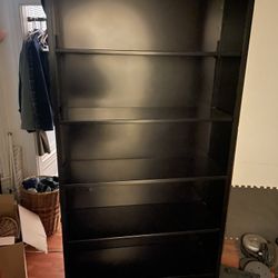 HOM Black 6 Shelf Bookcase