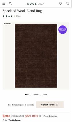 Brown Speckled Wool-Blend Rug