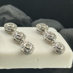 ✨ NEW 925 Sterling Silver Moissanite Drop Earrings – 1.30 Carat Total Weight ✨