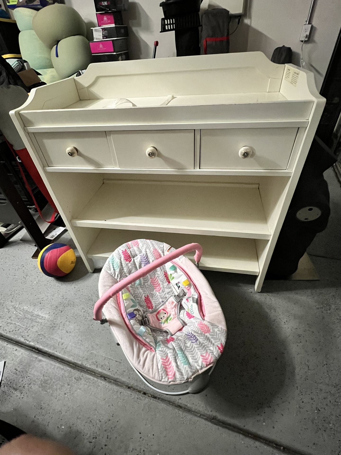 Baby Changing Table and Bouncer
