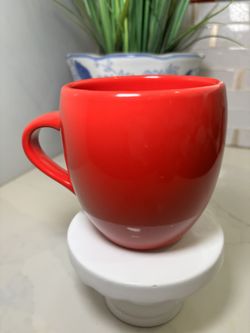 Vibrant & Vintage! 2005 Starbucks Cherry Red 14 Oz Thick Ceramic Mug - A Collector's Dream!