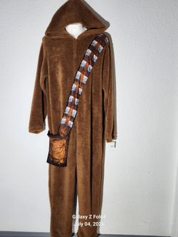 STAR WARS Chewbacca wookie Men's pajama hooded union  suit size Medium costume