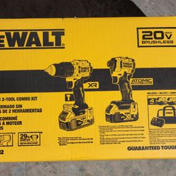 Dewalt DCK2050M2 20V MAX XR Brushless Lithium-Ion 1/2 in. Cordless Hammer Driver Drill and 1/4 in. Atomic Impact Driver Combo Kit with (2) 4 Ah Batter