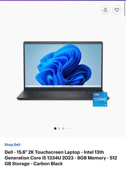 Dell - 15.6" 2K Touchscreen Laptop - Intel 13th Generation Core i5 1334U 2023 - 8GB Memory - 512 GB