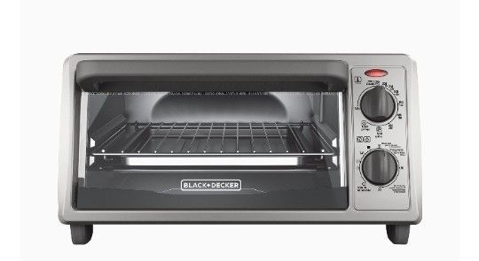 4-Slice Countertop Toaster Oven, Stainless steel Silver