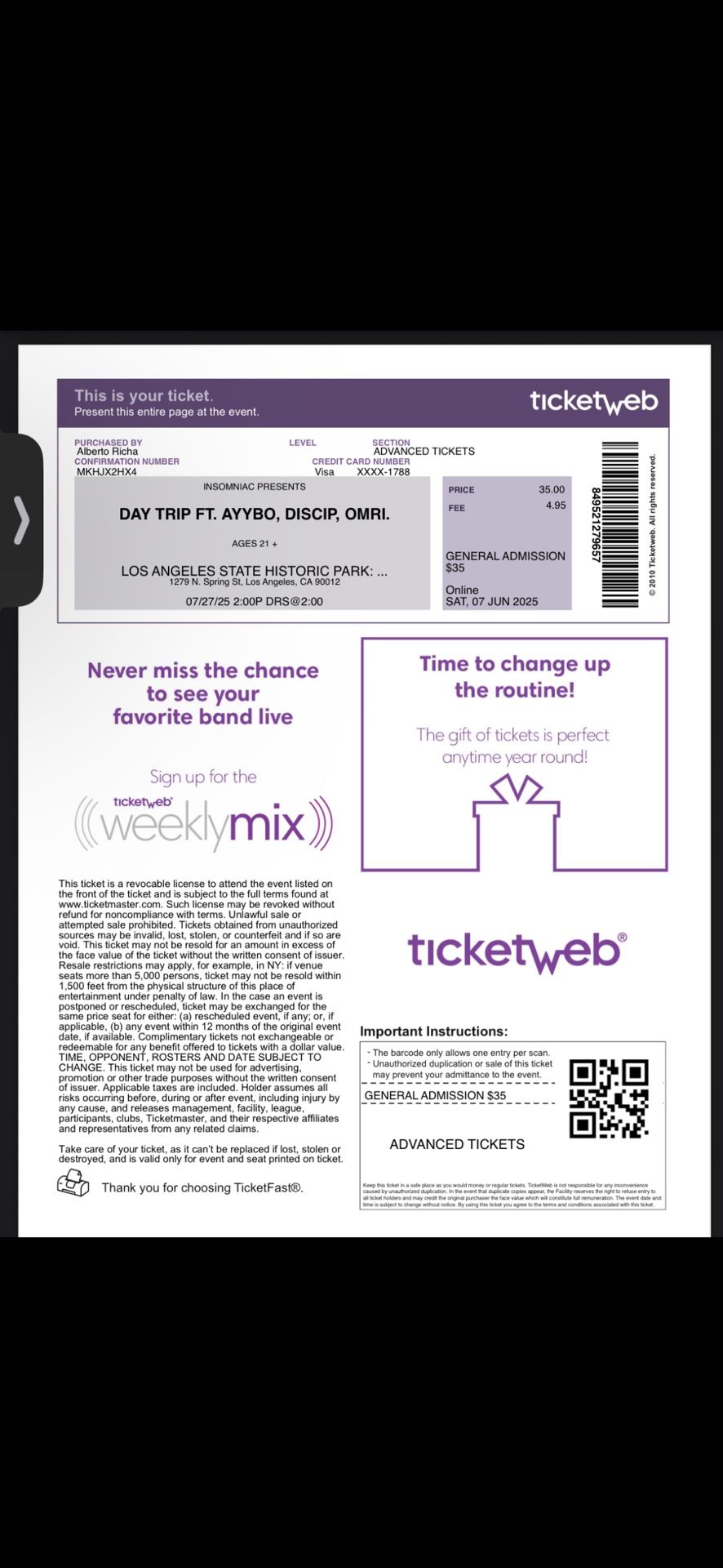 Ayybo Ticket 