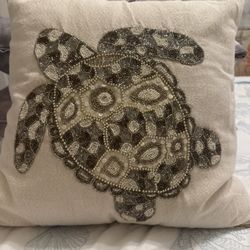 Decorative  Beaded Pillow (Turtle) 